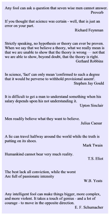 Quotes about evidence and scepticism